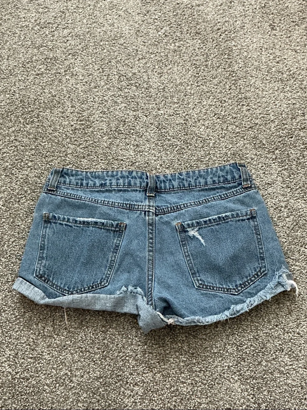 Forever 21 Distressed Denim Jean Shorts - Blue
